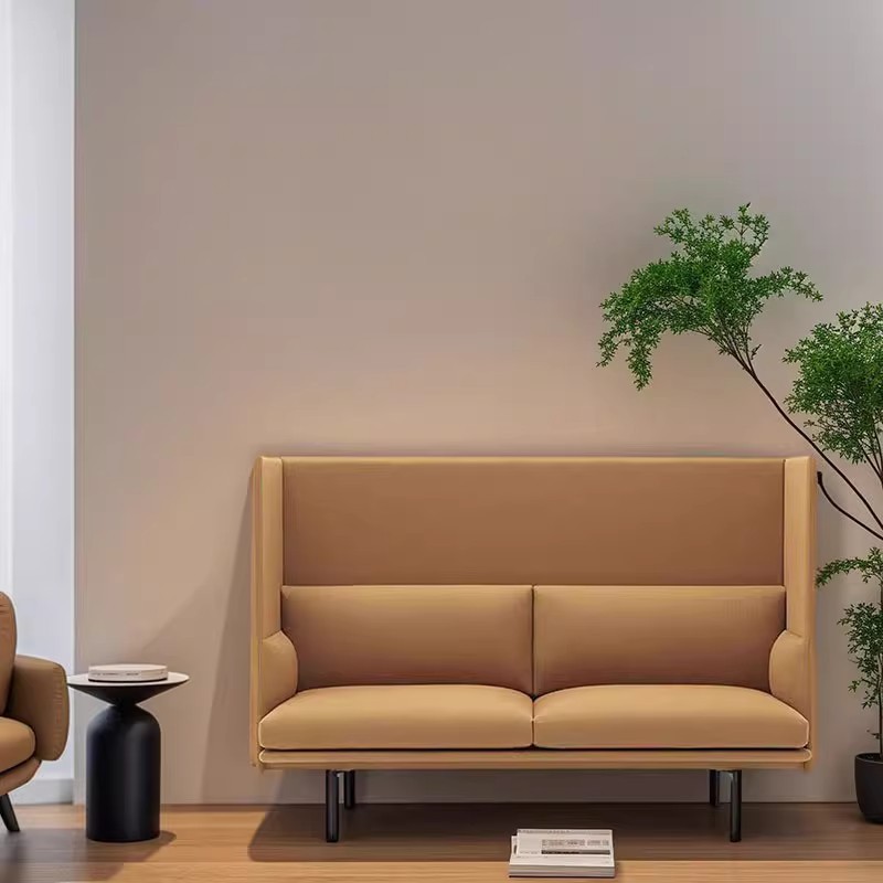 Modern Minimalist High-Back Office Sofa Library Lounge Designer Style Privacy Meeting Sofa Booth