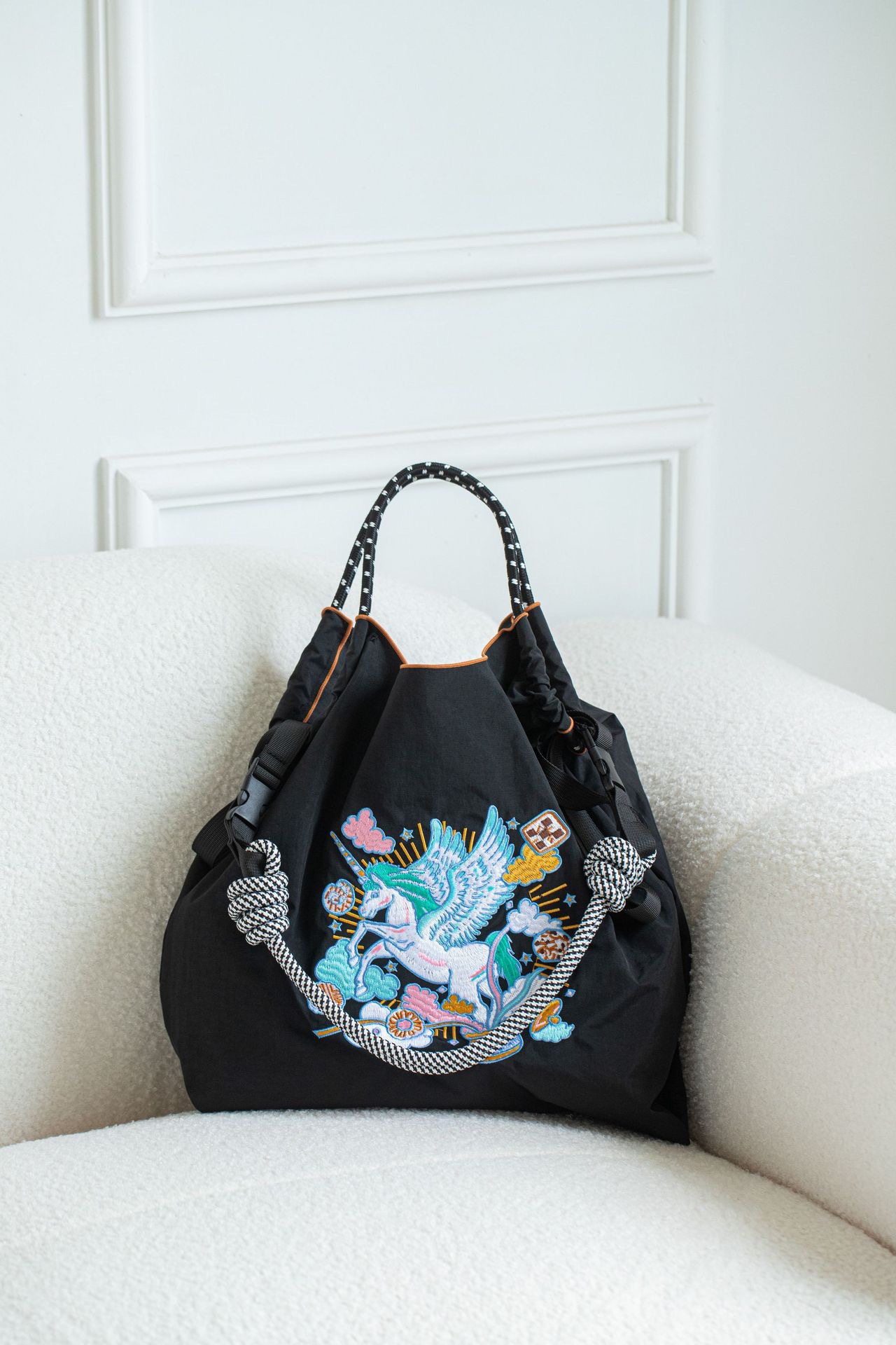 Japón ballchain nuevo tipo de bolso de leopardo de mujer KITTY bolso de lona portátil bolso de compras ecológico ligero