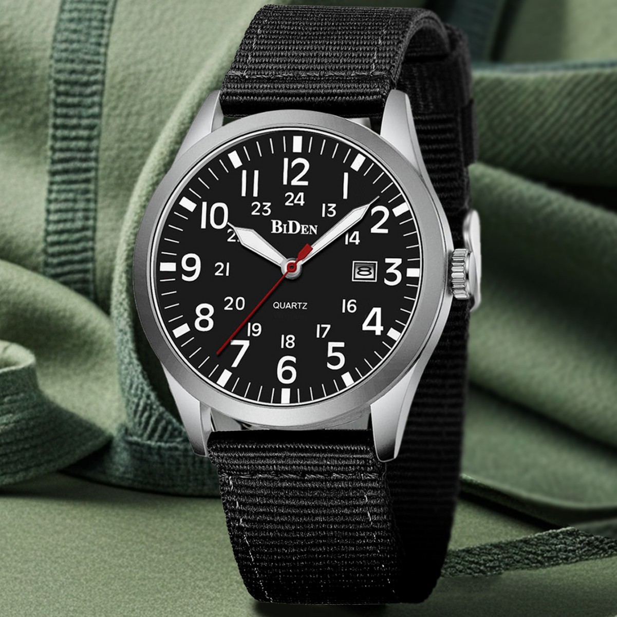 BIDEN Guangzhou Watch Factory Wholesale Sports Quartz Watch Men's Watch Waterproof Nylon Strap Cross-border Hair