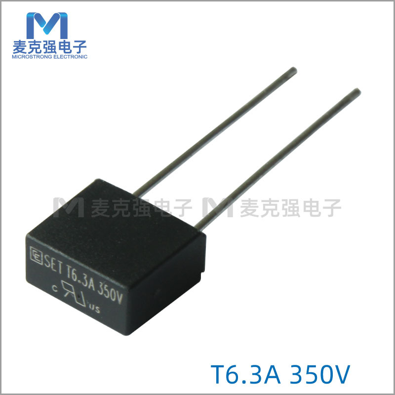 CE/诚润方形塑封保险丝SET慢断T6.3A/350V小型黑色方块保险丝散装