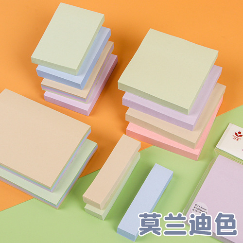 Morandi color sticky notes colorful student stationery index stickers message note stickers can be pasted hand-tearable note paper