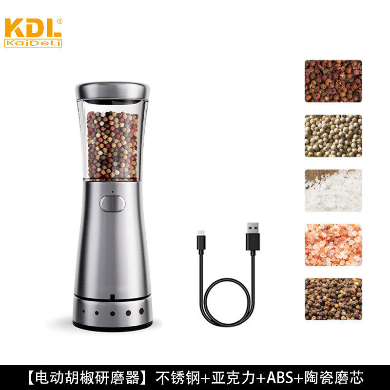 Molino eléctrico de pimienta con sensor de gravedad, molinillo de sal marina popular transfronterizo