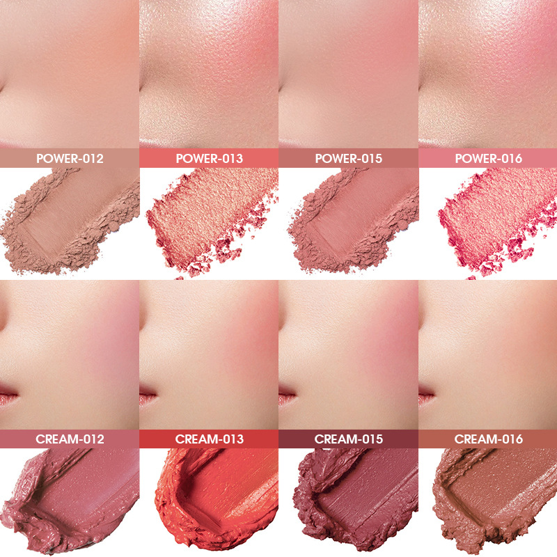 Langmanni Eight-color matte Blush High Disc brightens skin tone Natural Blush Plate Blush Cream undefined