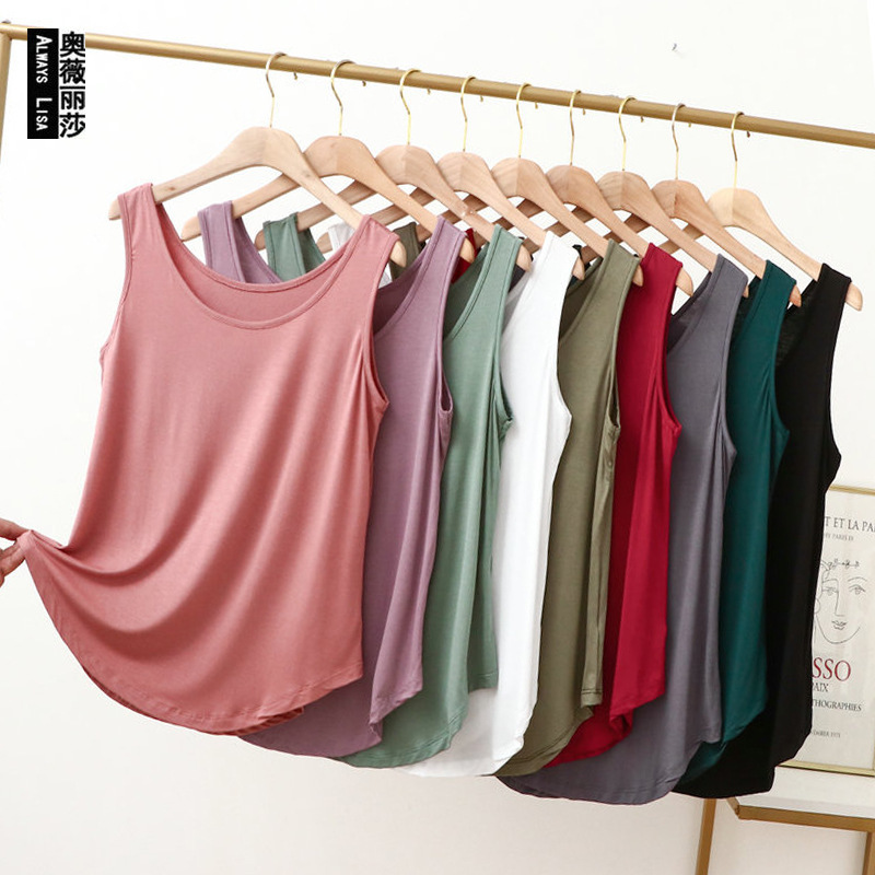 Large Size Round Neck Plus Fat Vest Women's Summer Modal Outer Wear Sleeveless Thin Inner Wear Loose Solid Color Top for Chubby Girls Large Size Round Neck Plus Fat Vest Women's Summer Modal Outer Wear Sleeveless Thin Inner Wear Loose Solid Color Top for Chubby Girls