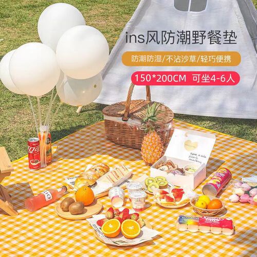 Ins-style picnic mat spring outing waterproof pad thick outdoor camping outdoor mat portable waterproof camping picnic cloth