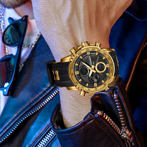 Cross-border wholesale fashion dual display quartz sports high school student watch for men trendy large dial student domestic wrist watch