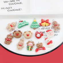 2024年新款圣诞系列雪人老人姜饼人麋鹿铃铛吊饰 diy手工饰品配件