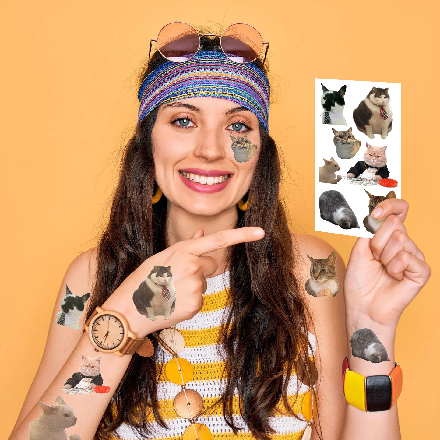 18g Weight tattoo stickers Event & Party Supplies 10 PCS/Package Quantity Holiday, Party Occasion Transfer decal Material Cat Pattern Cat Transfer Decal Tattoos & Body Art 10 PCS/Package 1