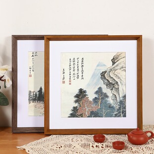 中式正方形实木相框摆台33cm国画框装裱挂墙毛笔字书法外框38摆件-阿里巴巴