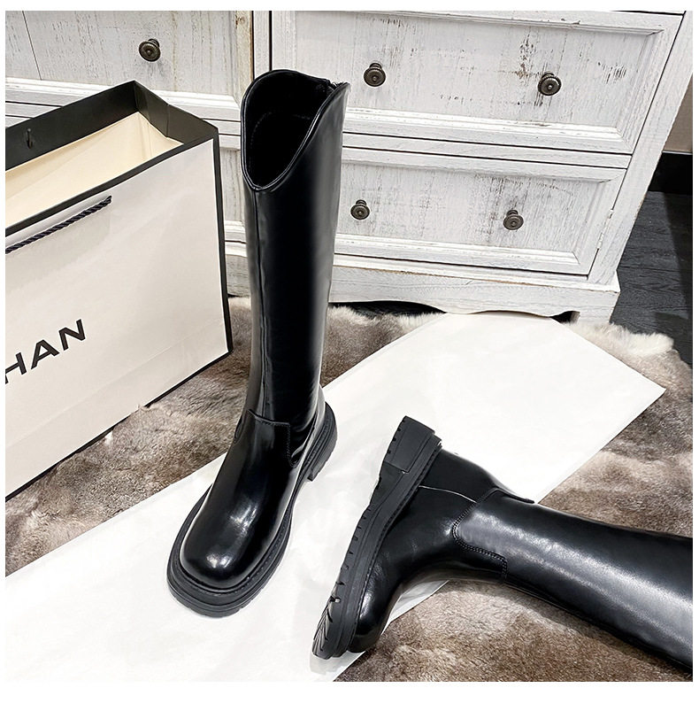 Bốt nữ cao cổ đế dày kiểu dáng thon gọn, gót thô 6–8 cm, phong cách Hàn Quốc — 618-11 màu cà phê, 618-11 màu đen, 618-12 màu cà phê (bên trong tăng 3CM), 618-12 màu đen (bên trong tăng 3CM) chi tiết 25