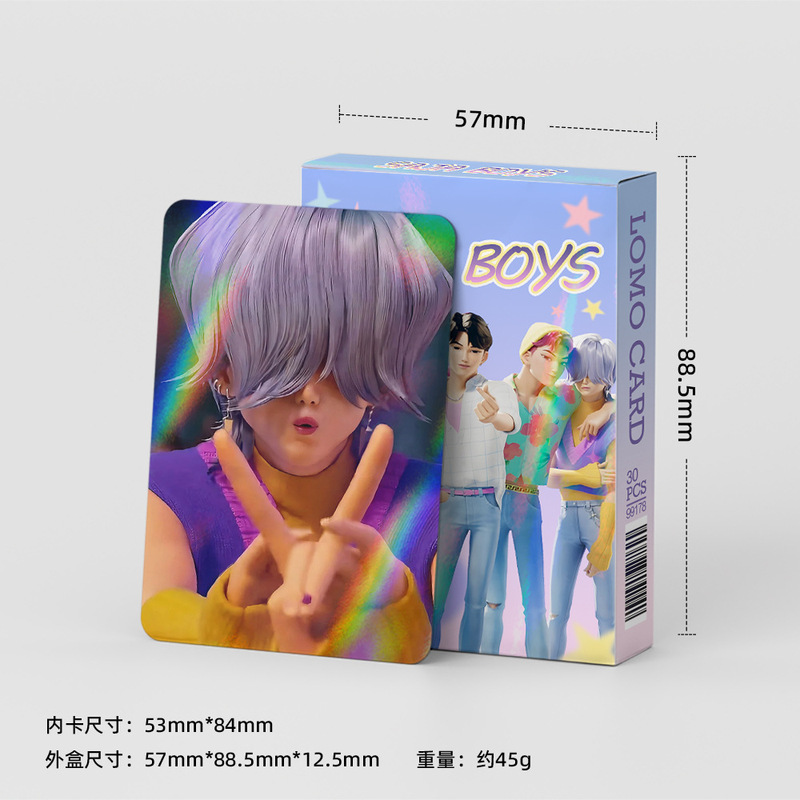 批发30张镭射卡卡通照片收藏卡KPOP猎魔女团沙加男团闪卡LOMO卡|undefined