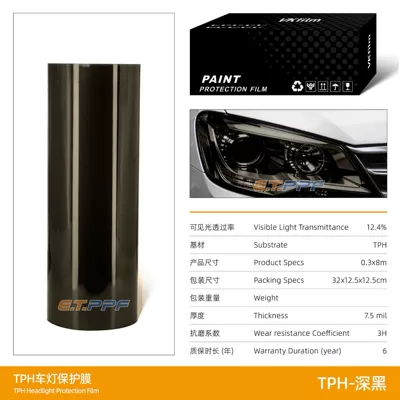 High-Transparency Tail Light Film Wholesale – Car headlight protective film - tph-dark-black-30cm8m