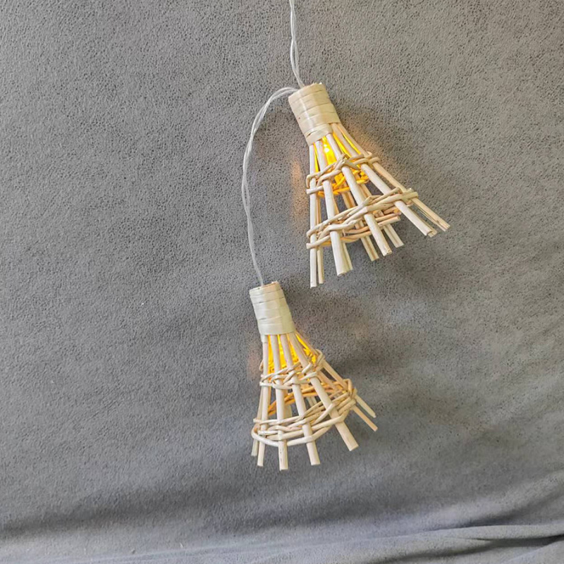 Manufacturer Rattan Wicker Lantern Lampshade Led Garden Lantern String Hanging Accessories Cross-Border Supermarket Outdoor Courtyard Decoration