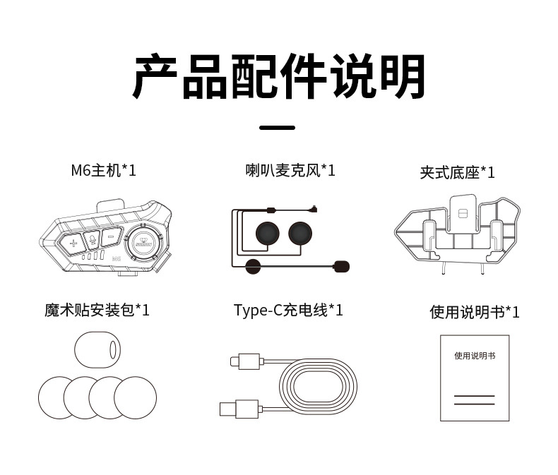 SOMAN New Motorcycle Helmet Bluetooth Headset Long Endurance HD Sound Quality Riding Takeaway Helmet Headset