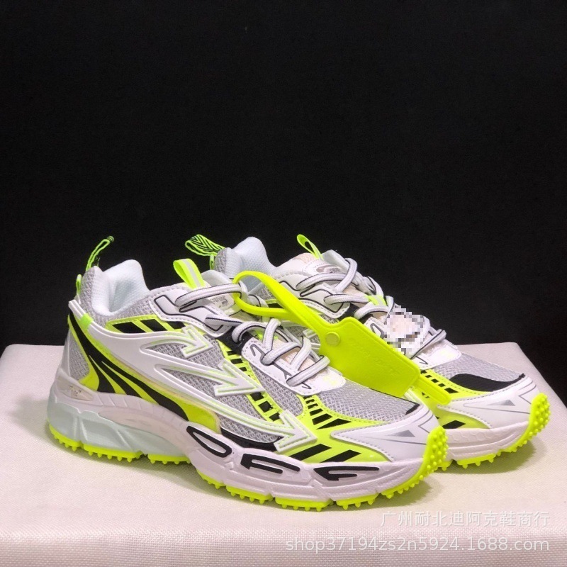 OFF WHITE 身長を伸ばすダッドスタイル登山厚底身長を伸ばすカジュアルスポーツシューズコーヒー茶緑黄色三矢プータン|undefined
