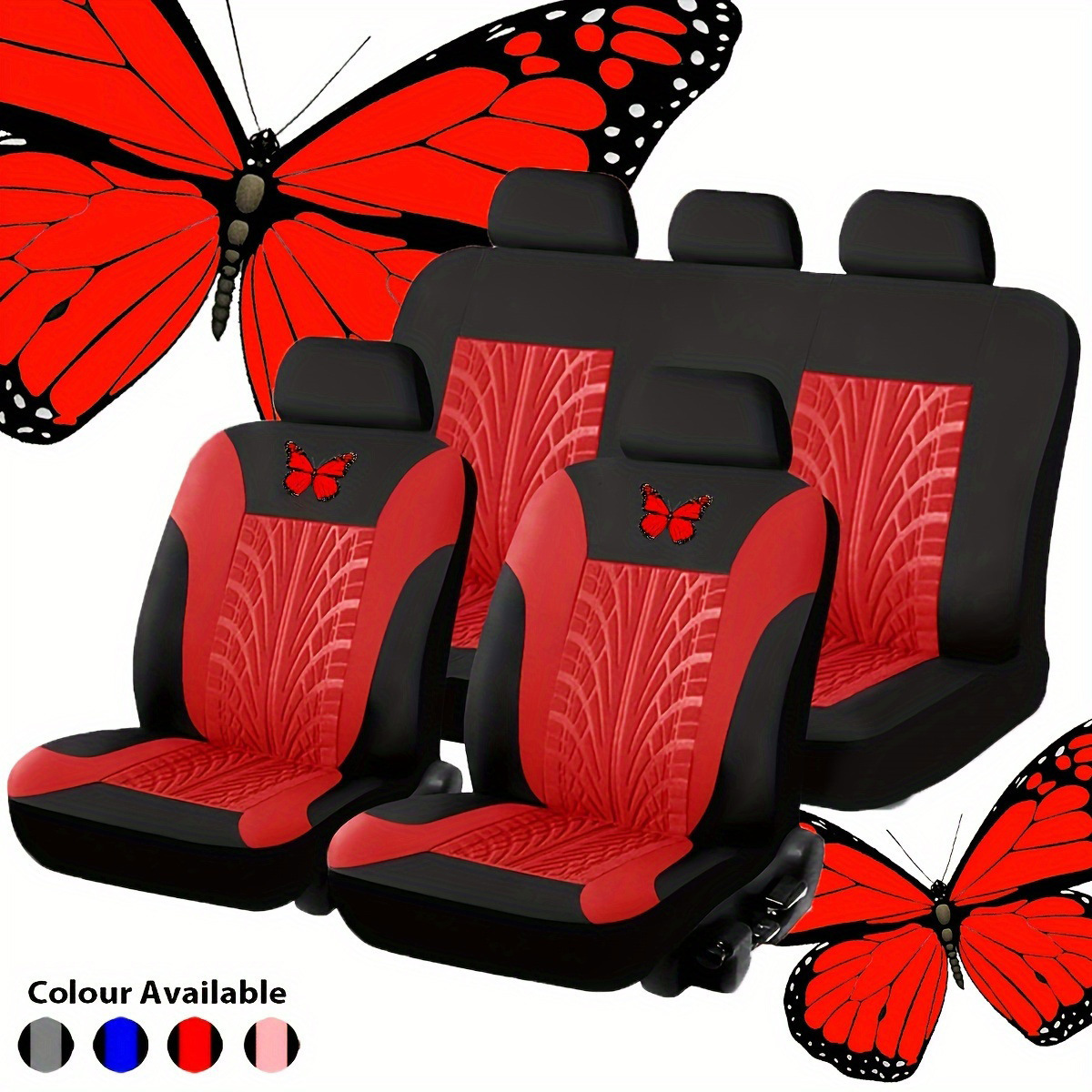 Moda mariposa pintada en caliente doble cojín de proceso de asiento de automóvil general cubierta de asiento transpirable suave y cómoda