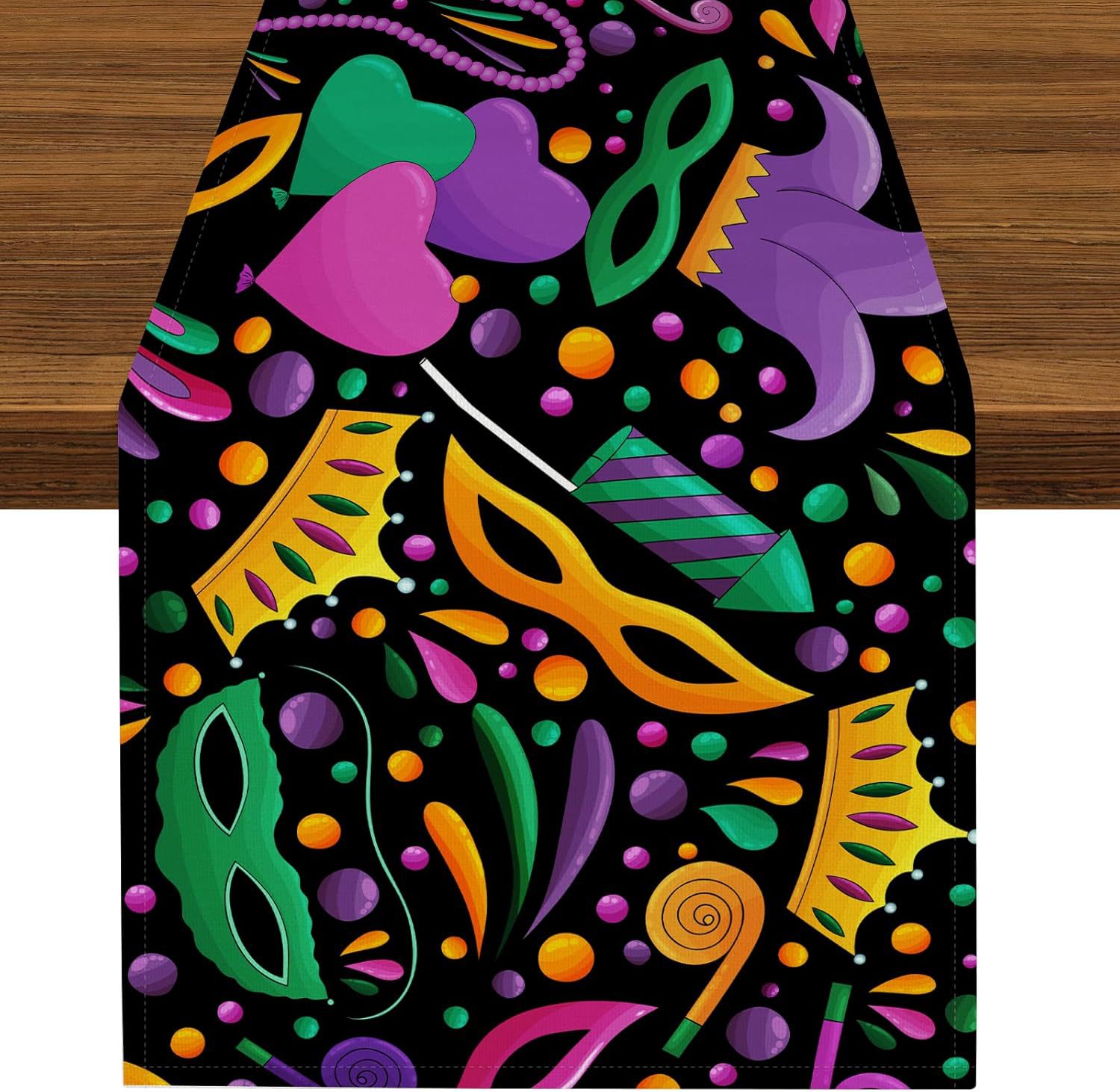 Transfronterizo 2024 Amazon nuevo tema de carnaval fiesta decoración de mesa de lino tabla de bandera mesa de comedor restaurante