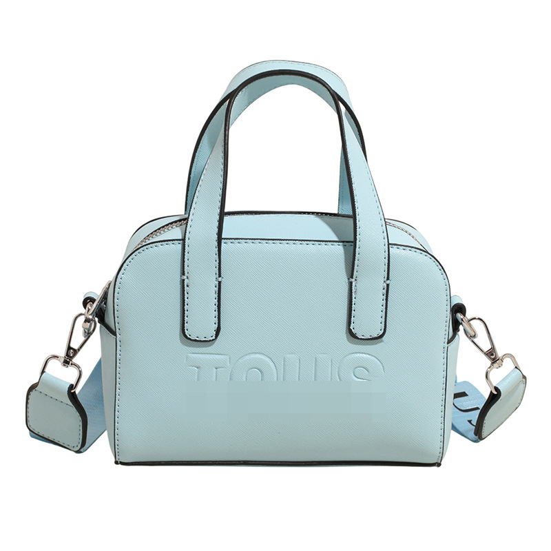 Bolso de mano con letras transfronterizas para mujer bolso Boston de gran capacidad color puro estilo occidental retro cuero suave temperamento moda bolso diagonal