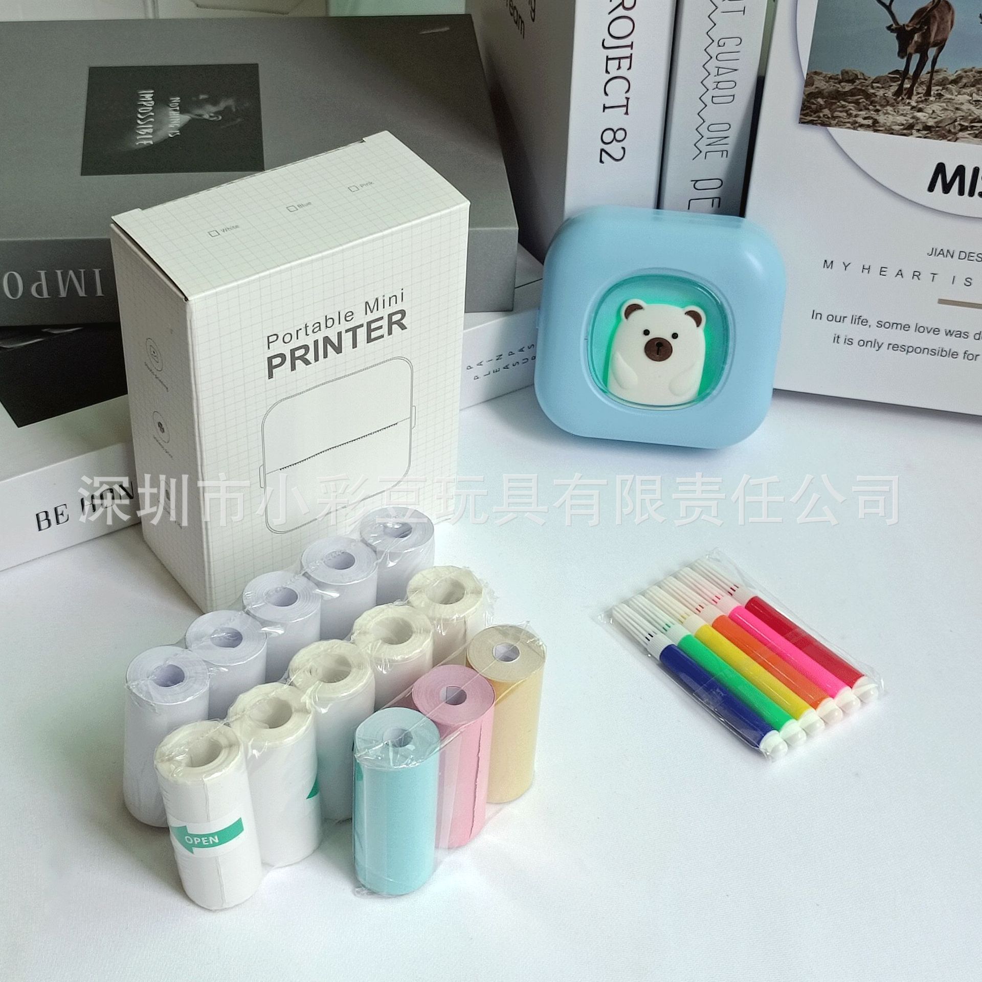 X7 파란색 + 감열지 5개 + 접착지 5개 + 색지 3개 + 색펜