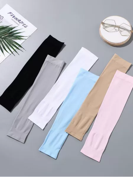 Silk Sleeves, Solid Color, Sun Protection, Ice Sleeves, Outdoor Cycling, Uv Protection, Summer Arm Guards, Long Arm Guards for Men and Women