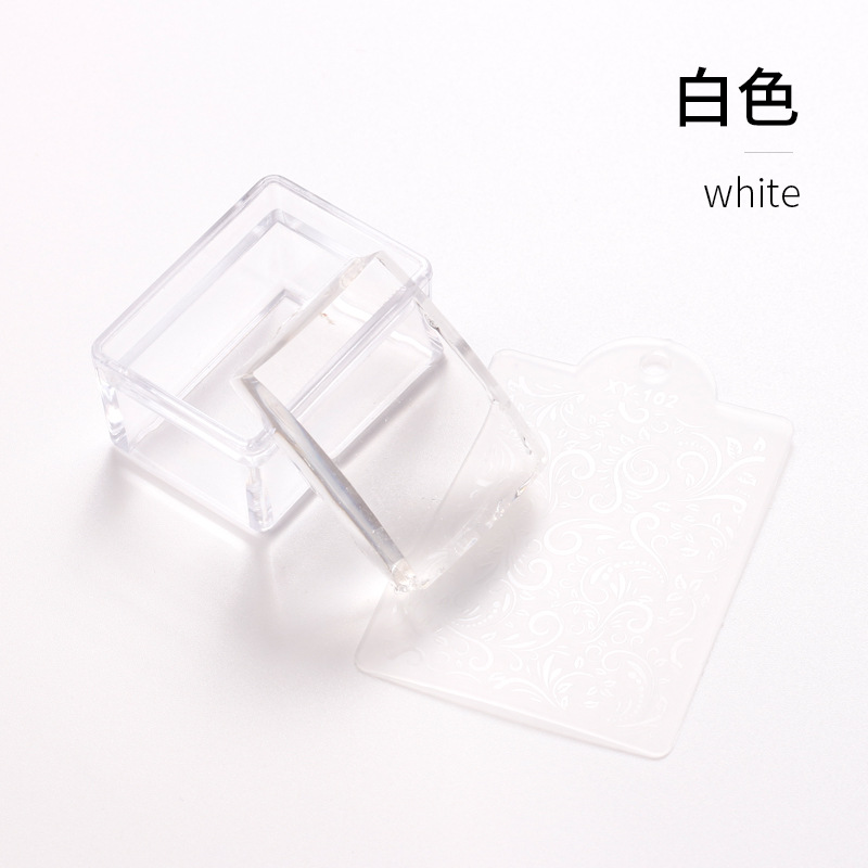 Internet celebridad nuevo clavo sello de uñas rectangular transparente sello de silicona DIY transferencia trabajo producción francés clavo