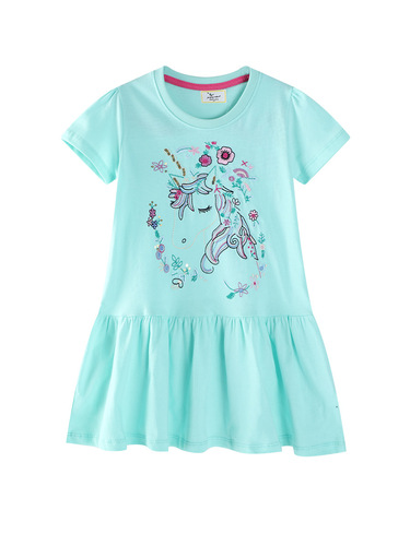 European and American cross-border children's summer short-sleeve dresses for girls, European and American children's clothing, cute cartoon children's princess dresses, wholesale