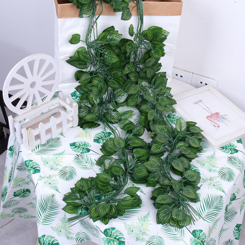 Simulation Ivy Rattan Courtyard Ceiling Indoor Home Wall Fence Pipe Winding Artificial Fake Green Plant Rattan