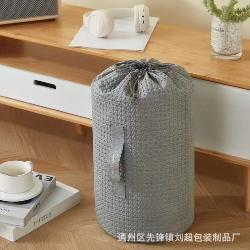 不織布袋束袋丸底直筒収納袋円筒環境保護ロープ袋布団収納袋包装袋|undefined