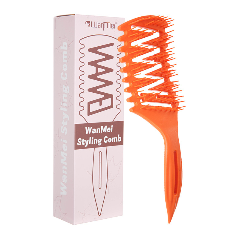 Hot sale cabello WANMEI hueco pein de modelado multifuncional extrusor de pasta de cola afilada pein flojo rebote rizado