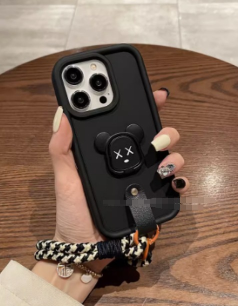 Rosa roja Smiley cara pulsera para iPhone13/15Pro crossbody 14PROMAX Apple 13 teléfono caso 11 mujer 12