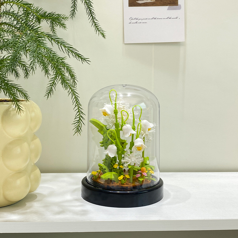Compatible con Lego ins estilo suculento olla chino bloques de construcción flor niños ensamblados juguetes flores decoración puesto al por mayor