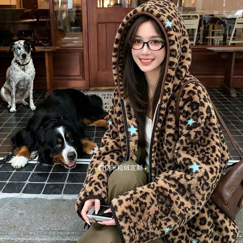 Rice grain fleece jacket, Fair Isle snowflake fleece jacket, autumn and winter warm top, suitable for home wear and can be worn as outerwear, thickened Rice grain fleece jacket, Fair Isle snowflake fleece jacket, autumn and winter warm top, suitable for home wear and can be worn as outerwear, thickened