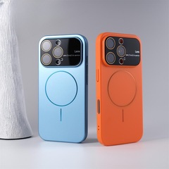 IPhone16の艶消し肌感の細い輪の磁気吸収の携帯の箱のリンゴの15promaxの大きいウィンドウズのレンズの膜の14を適用します。