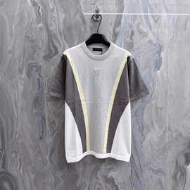 【毒家】高版本驴家   新款胸前字母压印拼色棉质针织短袖T恤男女