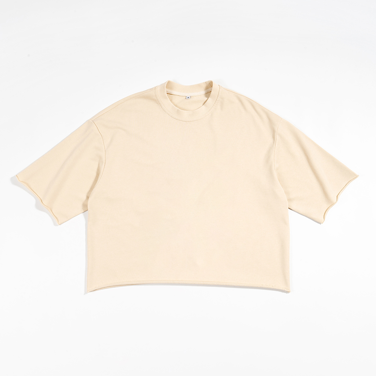 ETAI marca de moda de verano 270g pesado cuello redondo simple corta ancha camiseta de algodón mezcla casual hombre mangas cortas