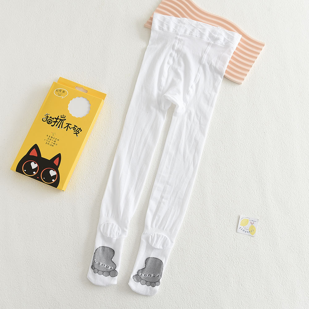 Summer thin children's white pantyhose students dance socks cat scratch not broken not hook silk quality girls base socks