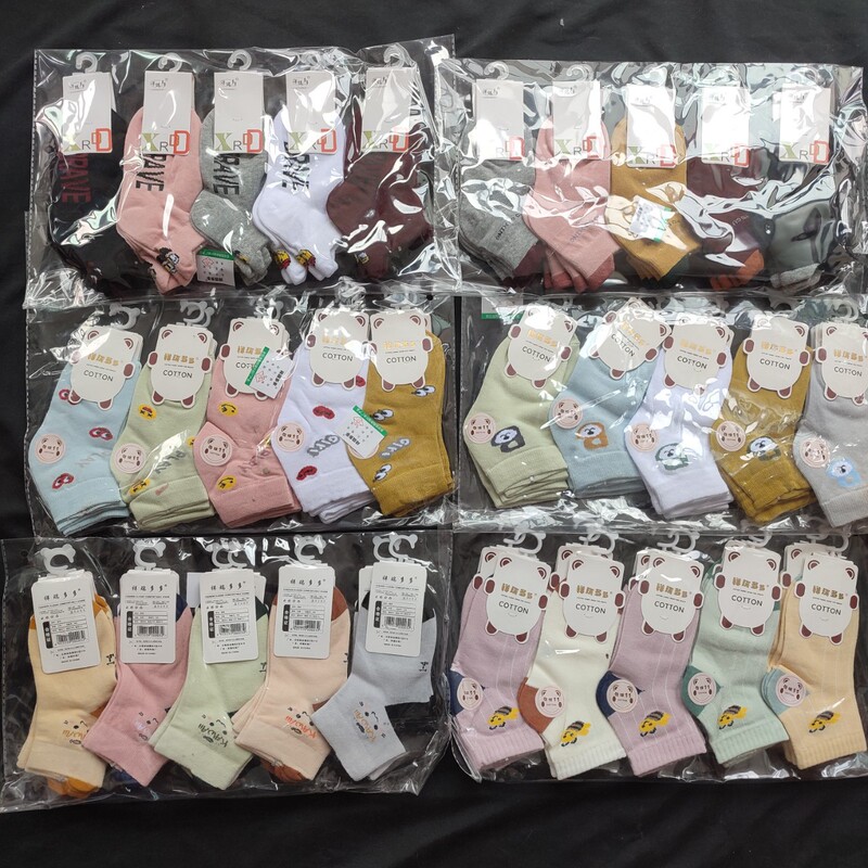 Children's cotton socks Spring and Autumn New Cartoon breathable striped baby socks cute 1-4 years old children's socks wholesale