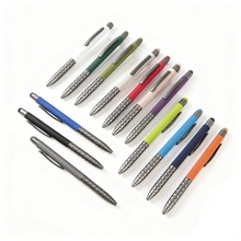 厂家批发喷胶铝杆按动金属圆珠笔触屏功能可印刷logo广告笔