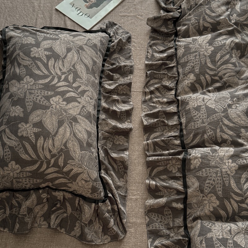 Nordic French Vintage Boho 2026 Nieuwe Franse stijl lente/zomer beddengoed vierdelige set met vintage print, 1,8 m/2,0 m Kanten serie_voghion.com