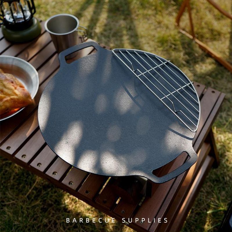 Outdoor Grill Pan Grill Mesh Steaming Rack Stainless Steel Camping Barbecue Frying Pan Barbecue Camping Oil Filter Anti-Burning Grill