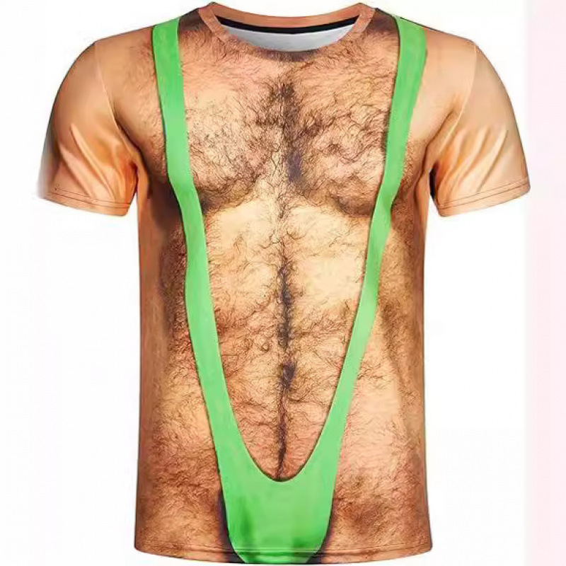 Summer New European and American Street Cross-border T-shirt 3D Digital Printing Men's Loosen T-shirt Sexy Funny Men's Wear Summer New European and American Street Cross-border T-shirt 3D Digital Printing Men's Loosen T-shirt Sexy Funny Men's Wear