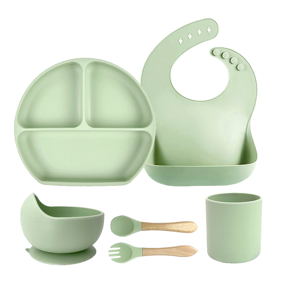 Cuenco de alimentos complementarios para bebés, vajilla de silicona, plato de entrenamiento sonriente, plato de ventosa grande, comida de silicona para niños