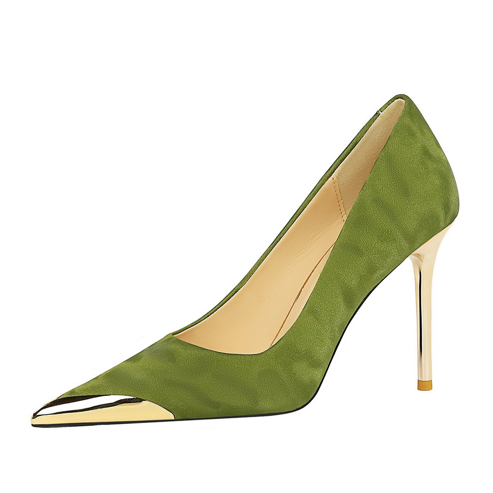 3739-19 Chinese Style Stiletto Ultra High Heels Metal Pointed Iron Toe Shallow Mouth Party Women's Single Shoes_vogvips.com