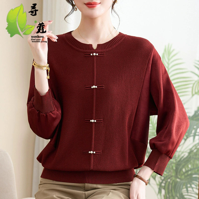 Среднего возраста весна и лето новый средний и пожилой женский топ мама маленькая рубашка иностранная летняя одежда тонкая модная одежда