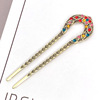 Metal classic Chinese hairpin, modern hairgrip, Hanfu with tassels, bronze hair accessory, Chinese style, simple and elegant design, wholesale