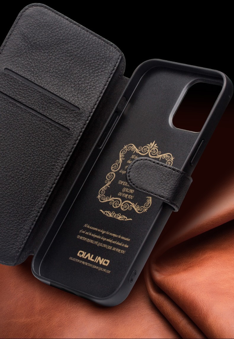Ốp lưng da thật iPhone 12 Pro Max nắp lật mini có ngăn đựng thẻ — Khóa từ tính iPhone 12 mini 5,4 inch màu đen, Khóa từ tính iPhone 12 mini 5,4 inch màu nâu đậm, IPhone12 Pro Max 6,7 inch khóa từ tính doanh nhân màu nâu nhạt chi tiết 19