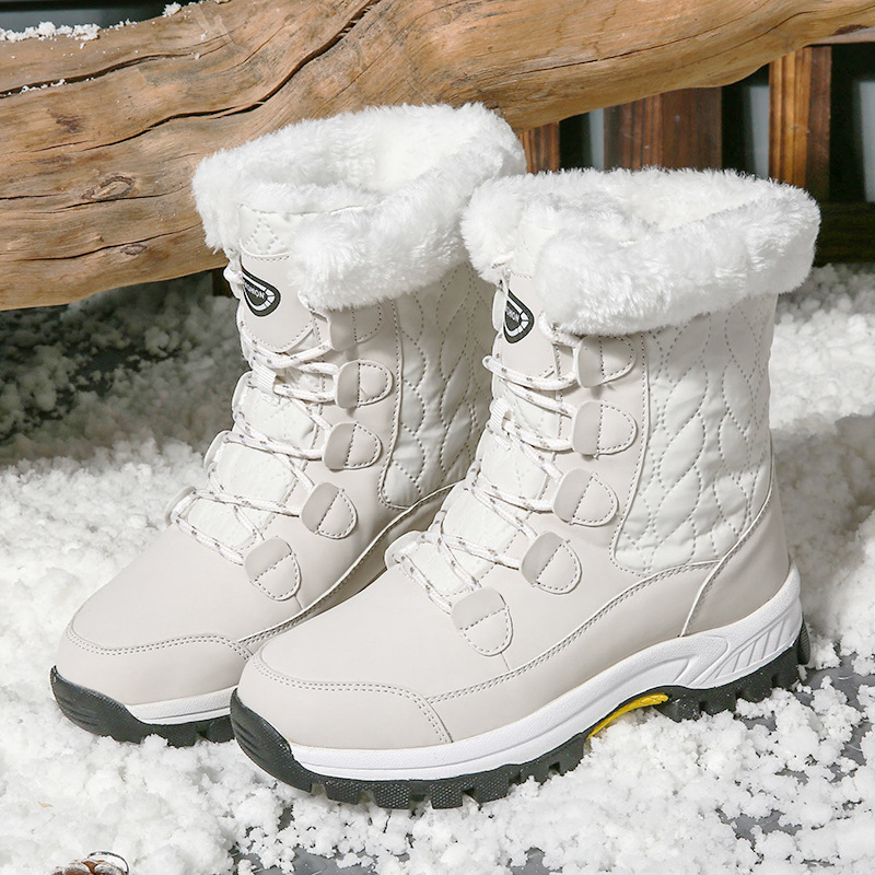 Factory wholesale winter snow boots women's outdoor travel waterproof non-slip padded warm high-top cotton shoes women's boots
