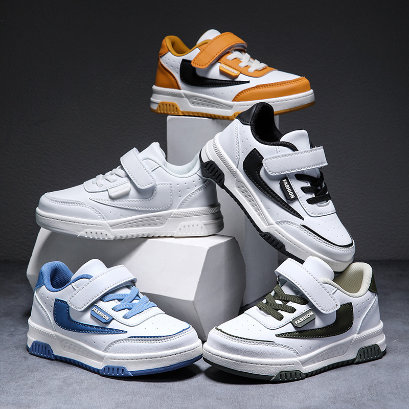 25 años de moda nuevos zapatos de cuero para niños de primavera y otoño para niños estudiantes de moda zapatos deportivos transpirables casuales para hombres y mujeres