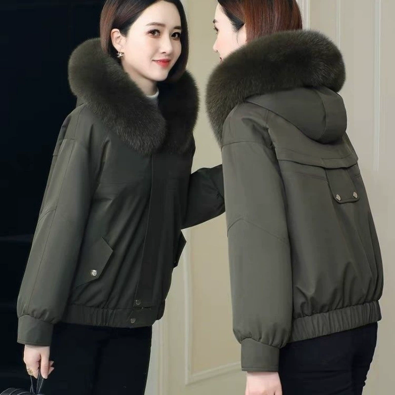 Winter short warm down jacket, for teenagers