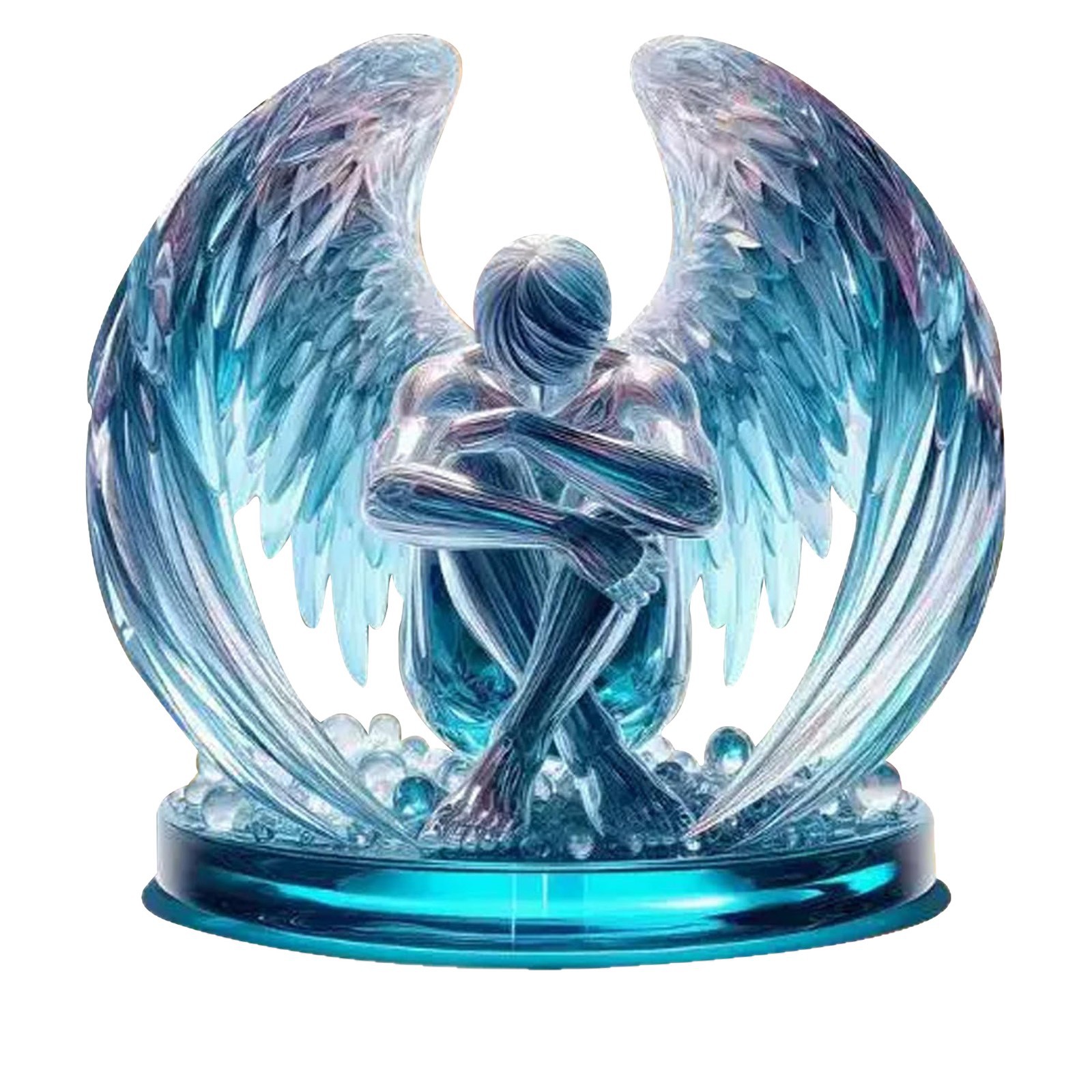 Colgar una pieza de acrílico 2D Amazon hot-bending cross-border Angel adornamiento hecho a mano con base